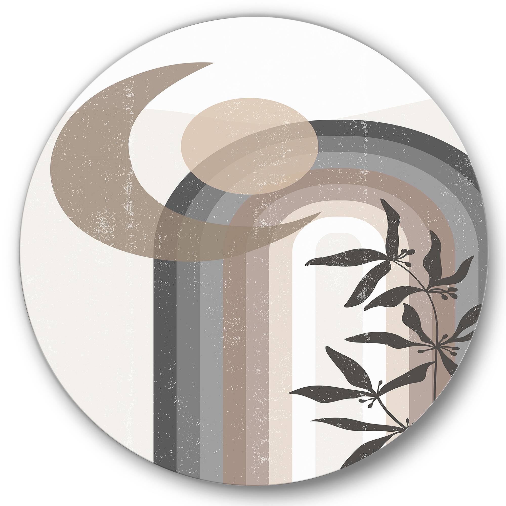 Designart - Abstract Sun and Moon In Gray and Blue